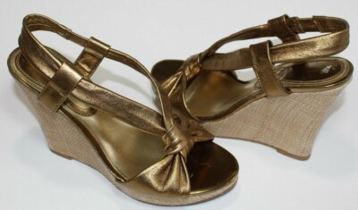 Sandales Talon Haut Charles David Bronze - Slingback Cuir Taille 39 (9 US)