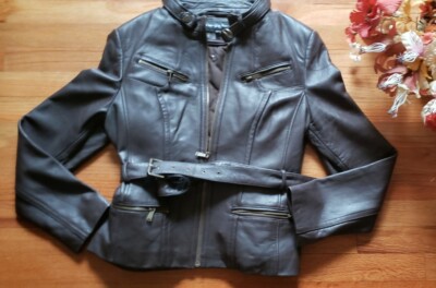 Christian Reed Women Brown Soft Leather Quilted Lined Jacket XL 