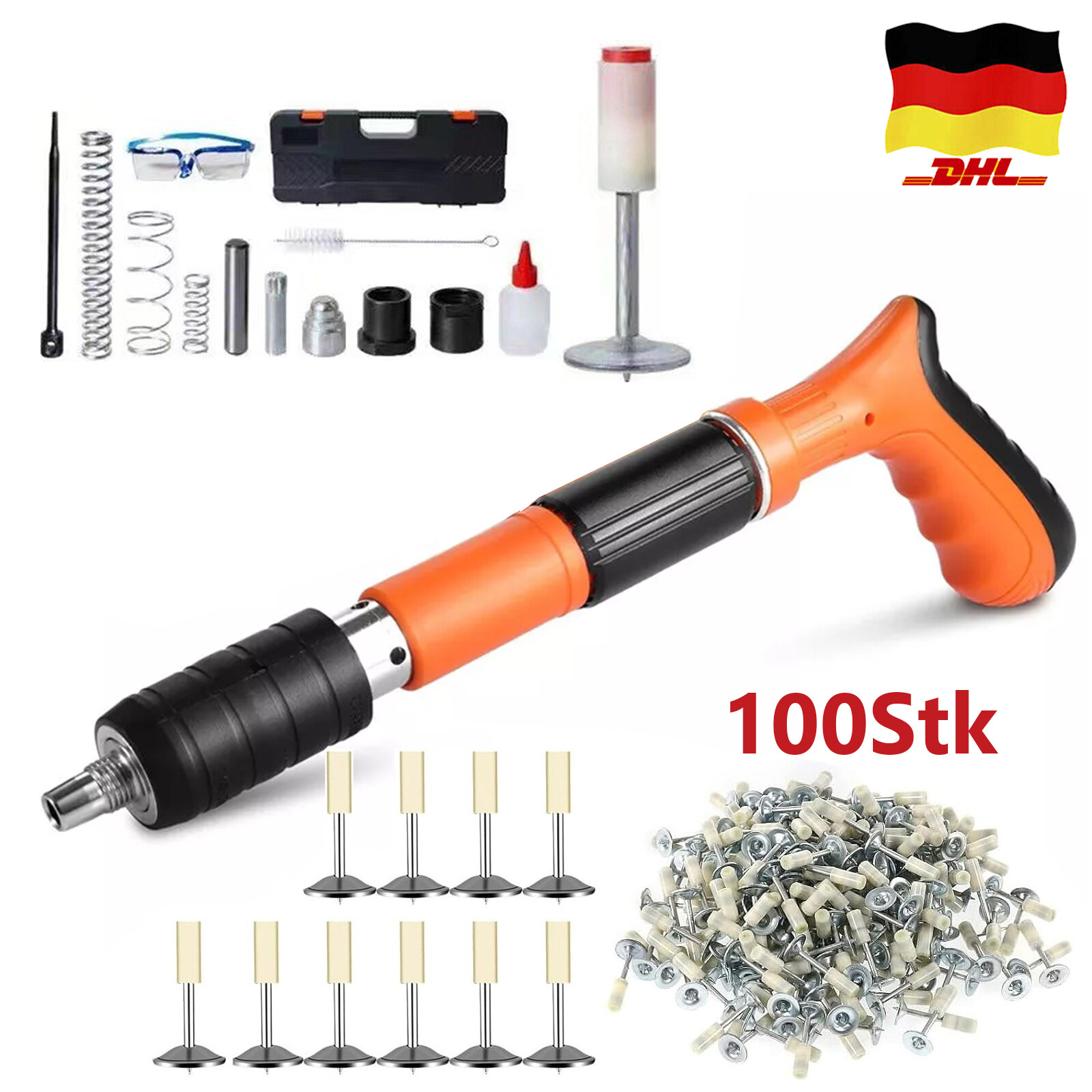 Manuelle Nagelpistole Beton Nagelpistole 5 Gang Mini Nagelpistole mit 100 Nägeln