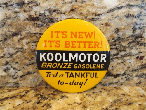 VINTAGE 1940 50'S CITIES SERVICE KOOLMOTOR BRONZE GAS STATION UNIFORM / HAT PIN - Picture 2 of 7