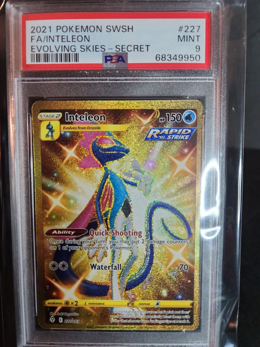 Pokemon 2021 Inteleon Evolving Skies Gold Secret Rare 227 Pokemon 2021 Inteleon Evolving Skies Gold Secret Rare 227