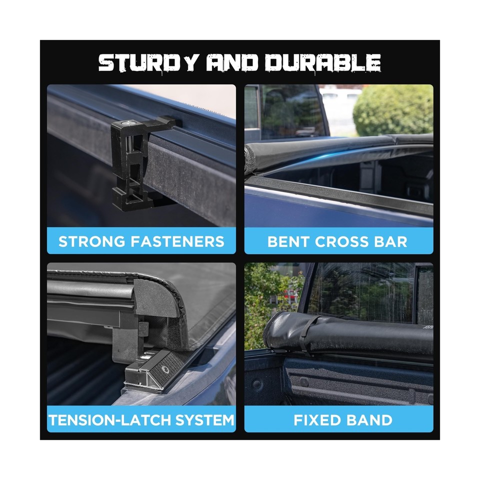 Truck Bed Tonneau Cover Compatible with Chevy Silverado & GMC Sierra