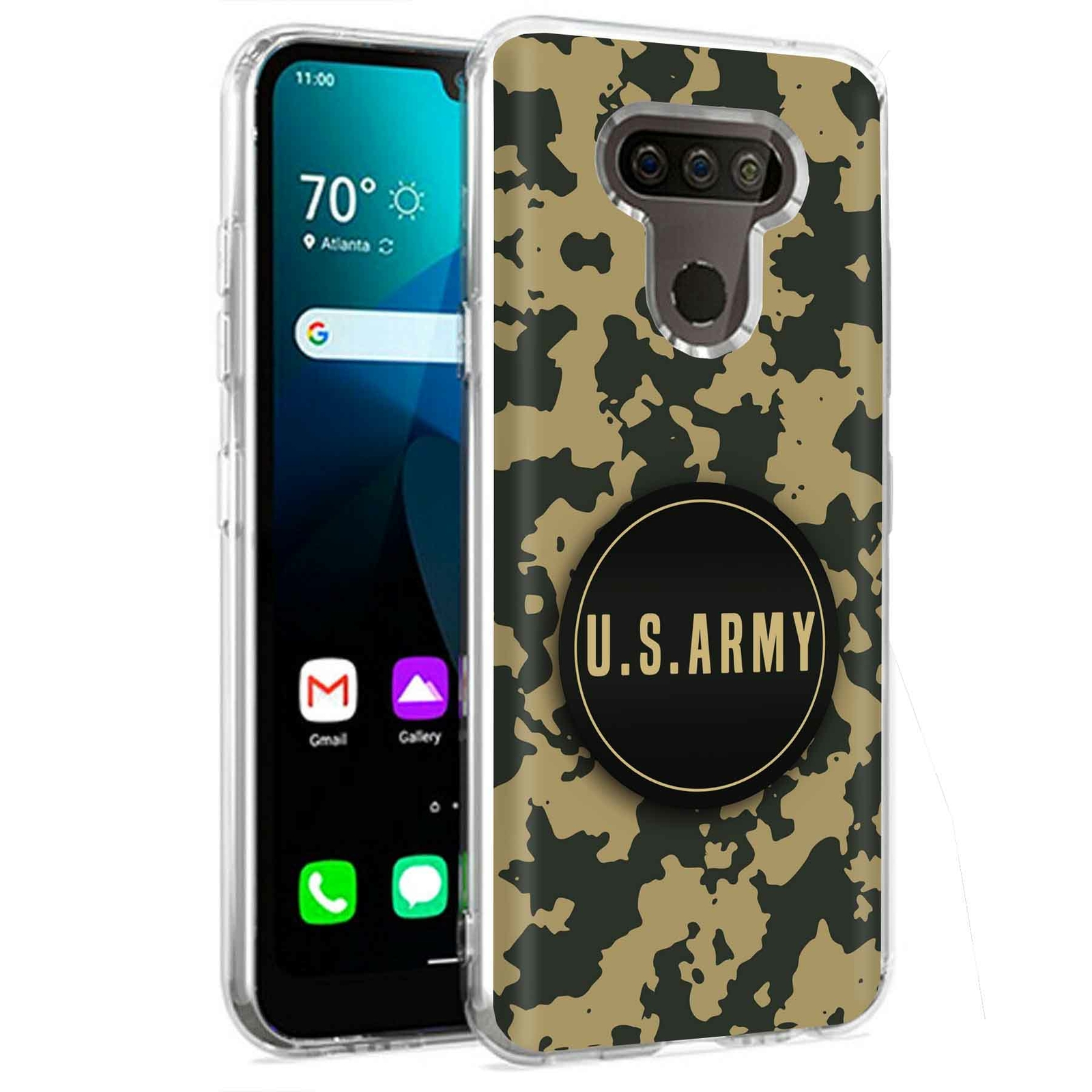 Army-Themed Phone Case for LG Harmony 4, Premier Pro Plus, and K41 Models-image