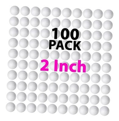 100 Pack 2'' inch Foam Balls - Large Foam Balls - Big Foam 100 PACK - 2 INCH