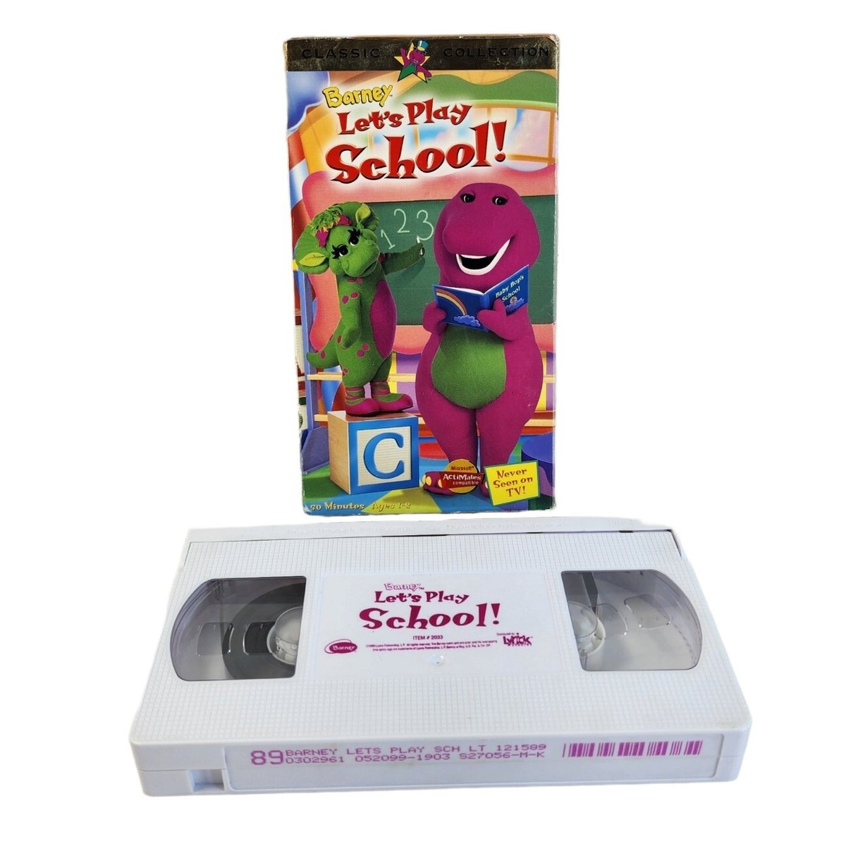 Barney Let's Play School! VHS Video Tape Classic Collection VTG