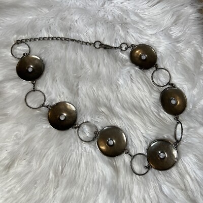 Vintage Chain Belt With Pebbled Loops Vintage Chain Loop Brass And Pebbled Detail Belt | eBay main image 4