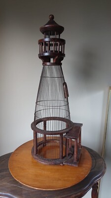 Lighthouse Birdcage, Cage Wood and Wire | eBay