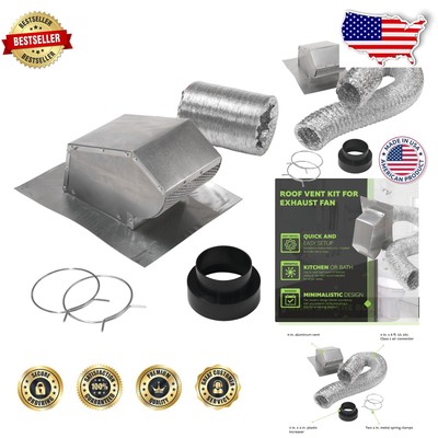 Comprehensive Roof Vent Duct Kit for Exhaust Fans - Aluminum, Easy Install