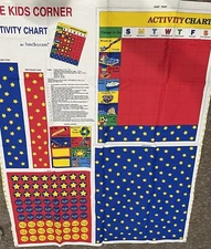 Kids Corner ACTIVITY CHART Fabric Panel by Fabric Traditions Cotton 34X44 Inches