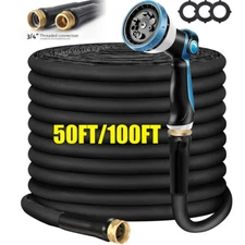 50FT 100FT Non-Expanding Garden Hose Ultra-Light & Flexible Water Hose No-Kink