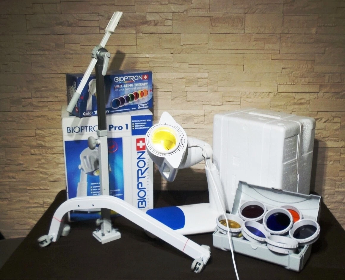Zepter Bioptron PRO1 LAMP Light Therapy + 7 COLOR IN BOXes + BIG STAND!