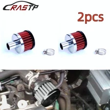 2 ×Red 19mm Cold Air Intake Filter Turbo Vent Crankcase Car Breather Valve Cover