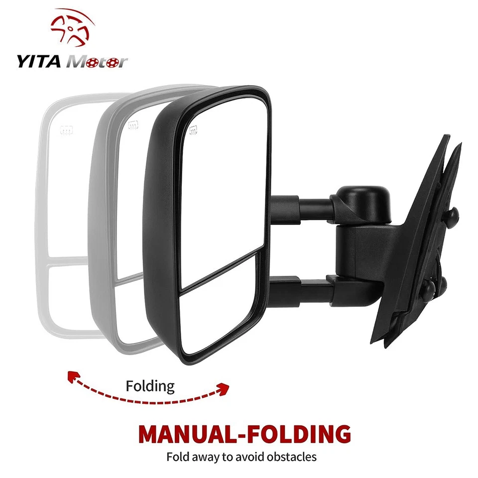 Espejos retrovisores de remolque eléctricos térmicos para Chevy Silverado 1500 2500HD 3500HD 2007-2013 2 piezas Foto 4 de 4