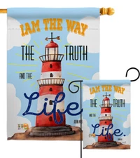 I Am The Way Garden Flag Expression Lighthouse Jesus House Yard Banner