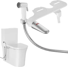 2-In-1 Bidet Attachment with Handheld Bath Bidet Sprayer, Ultra-Slim Adjustable