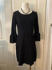 Danny and Nicole Black Flare Sleeve Knee Length Sweater Dress