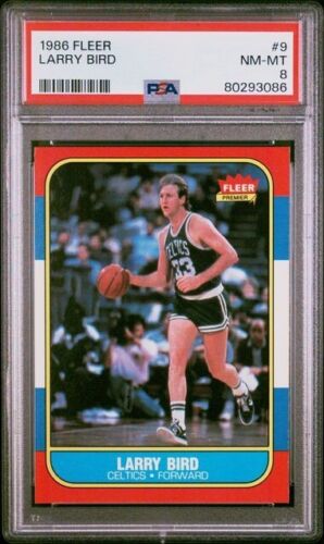 1986 FLEER #9 LARRY BIRD PSA 8 BOSTON CELTICS