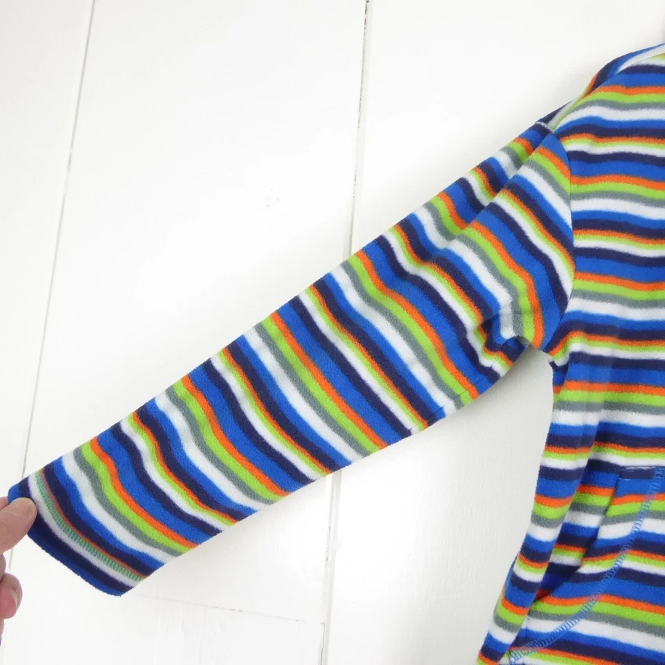 Hanna Andersson Sweater Boys SZ 6-7 120cm Fleece 1/4 Zip Striped Colorful Casual - Изображение 3 из 4