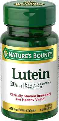SM Nature's Bounty Lutein 20 mg for Healthy Vision 40 Softgels (3 Pack)
