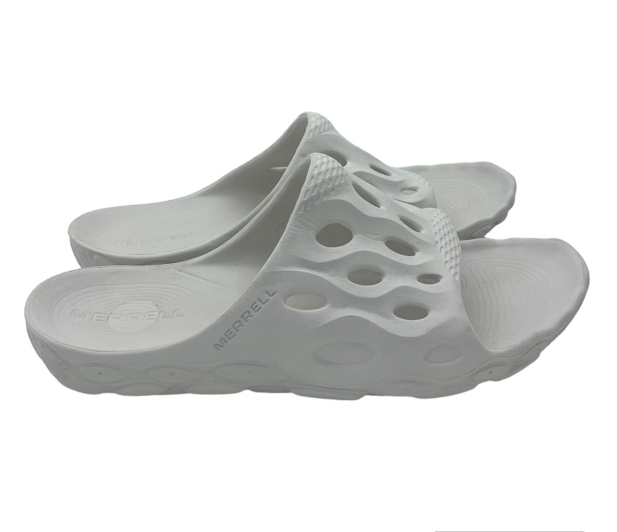 Scarpa sandalo Merrell Hydro Slide slip on bianco taglia uomo 8 5 donna 10 leggera