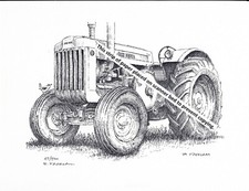 John Deere Model D Tractor, Styled ~ Pen & Ink Print