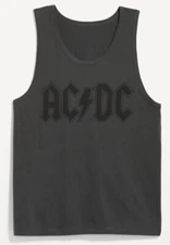 AC/DC Gray and Black Men’s TANK TOP T-Shirt Size L