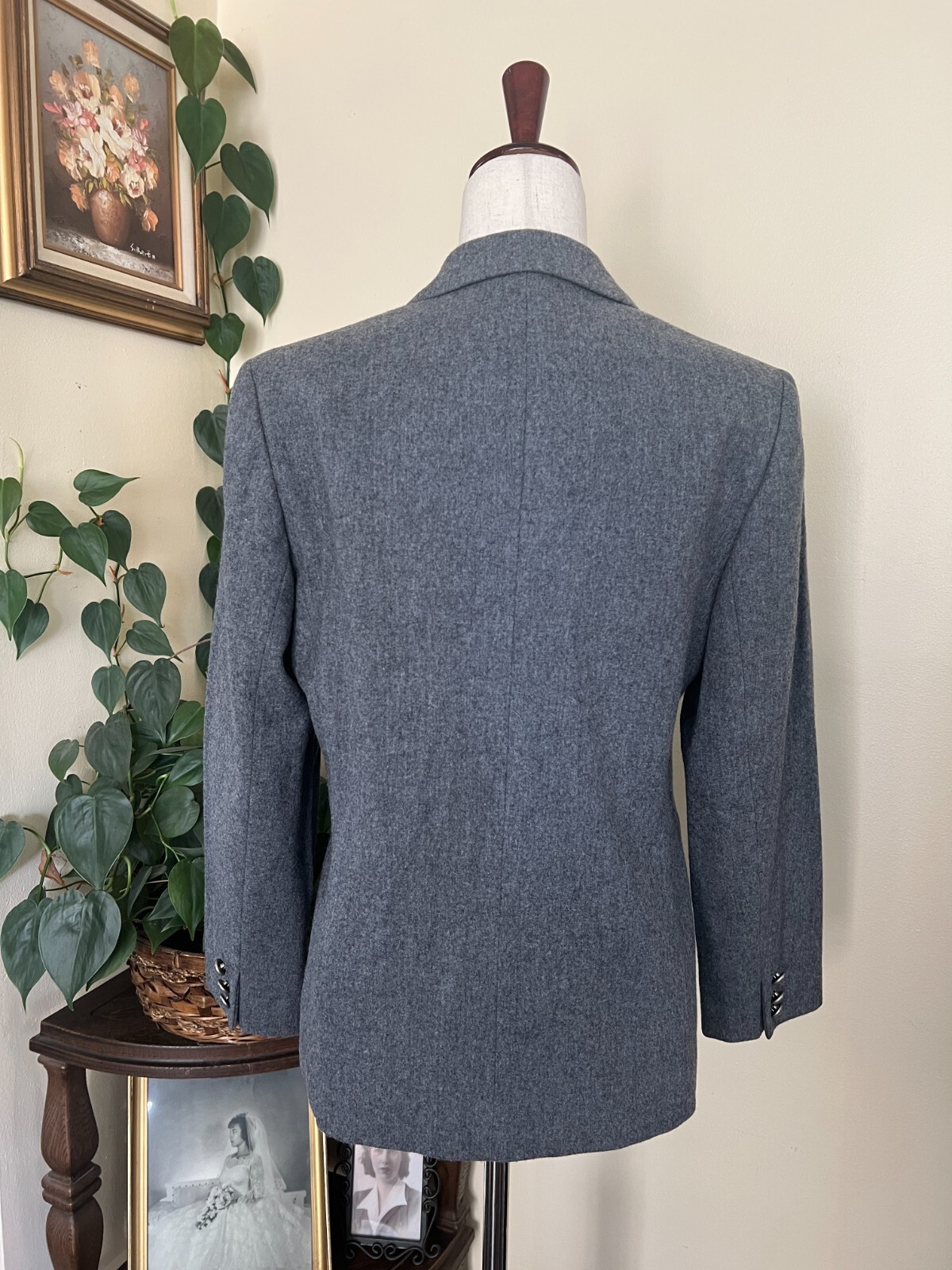 Pendleton Petite Vintage Gray Wool Blazer sz 8 10… - image 8