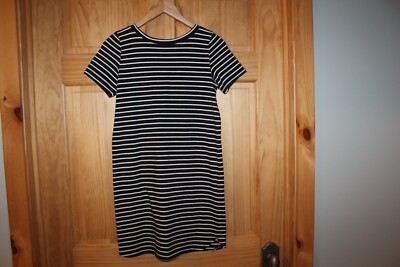hollister black and white dress Hollister Women Black White Striped Sleeveless Mini Dress V Neck Size Small NEW