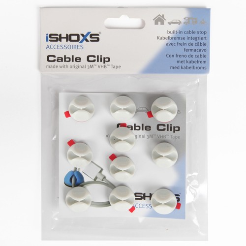 iSHOXS 10x Autoadhesivo 3M Cable Organizador Clip Talla S Blanco (0,59 EUR/unidad) - Imagen 2 de 5