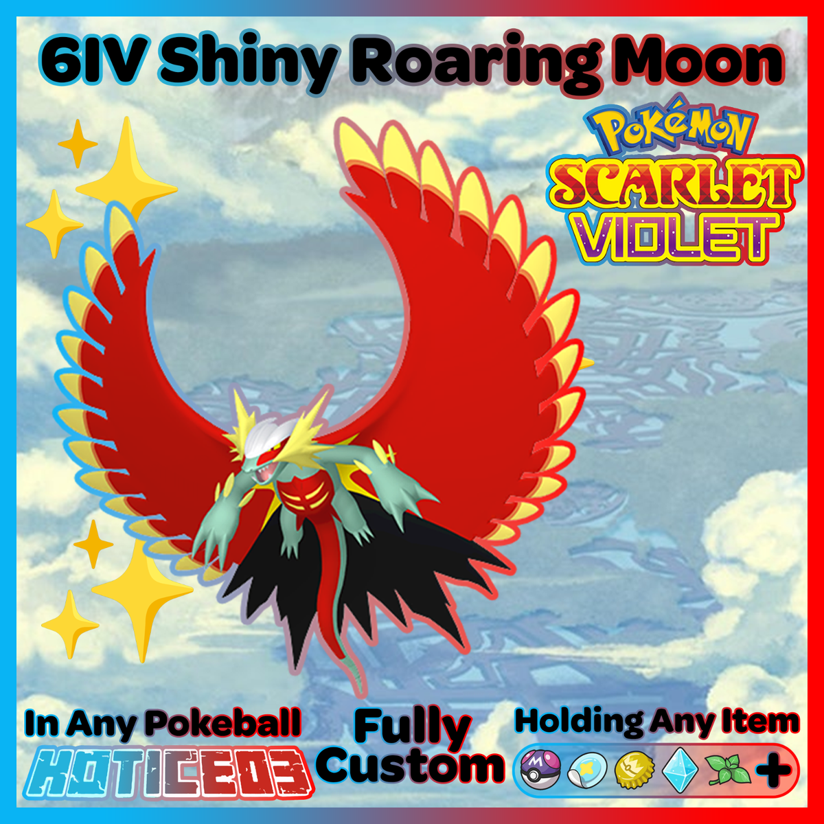 roaring moon pokemon card shiny Pokemon Roaring Moon/Iron Valiant EX Box – PTC Collectibles main image 0