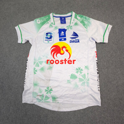 Fiji Drua Jersey Womens MEDIUM Blue Super Rugby Union Sports new balance Size M