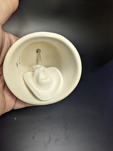 Southwestern Terrakotta Glocke Cowboyhut Klatsche bemalt Wüstenszene signiert - Bild 6 von 8