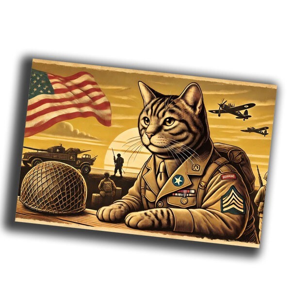nice vintage military cat retro WW2 Photo Glossy 4*6 in V38 | eBay