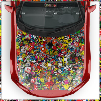 Special Stickerbomb 100x150cm Auto-Folie 3D car-wrapping Luftkanal,Marken, Logos