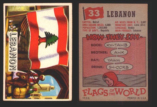 1956 Flaggen der Welt Vintage Sammelkarten Sie wählen Singles #1-#80 Topps - Bild 39 von 75