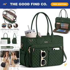 Stylish Teacher Tote Bag for Women, 15.6" Laptop Work  Computer Bag, Durable 