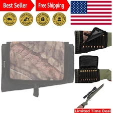 Silent-Access Elastic Buttstock Holder - Secure 8 Cartridge Storage in Camo
