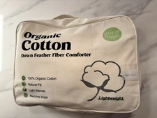 Organic Cotton Lightweight Summer Down Feather Bed Blanket Comforter - TWIN
