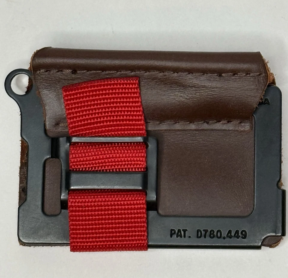 Cartera cuaderno minimalista de bajo perfil Trayvax Summit clip táctico para dinero marrón Foto 2 de 4