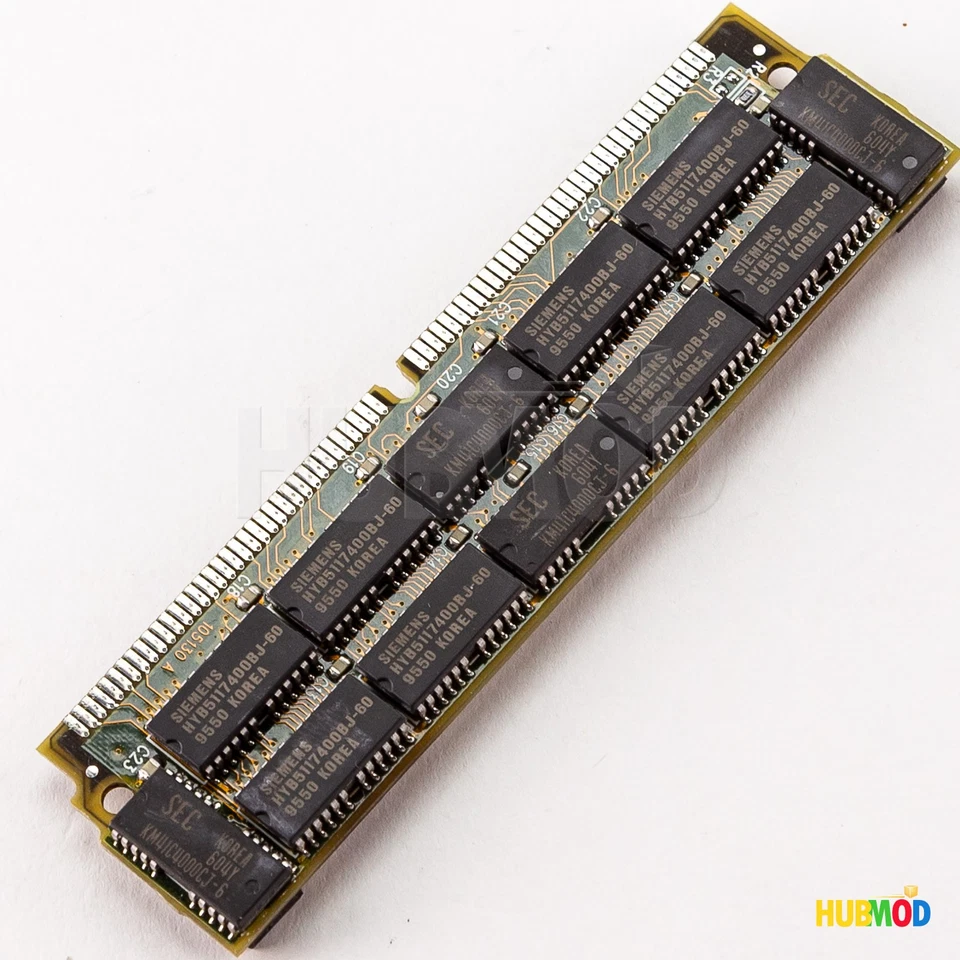 Memoria SIM FPM 32 MB Siemens HYB5117400BJ-60 SEC KM41C4000CJ-6 60nx 72 pines Foto 2 de 4