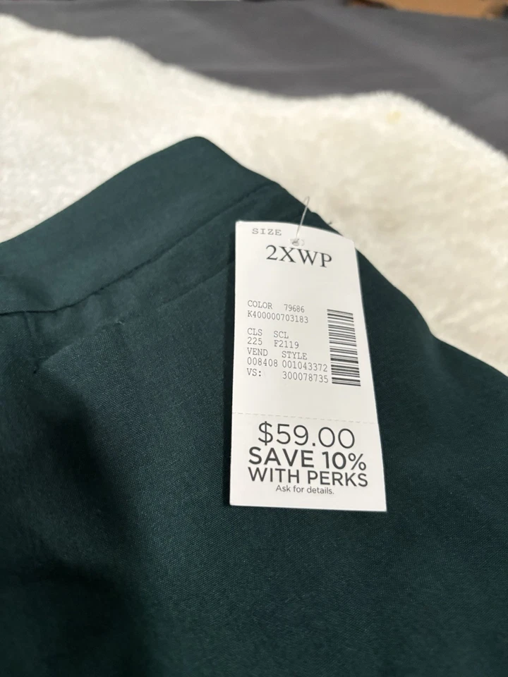 New Catherines Green Pull On Pants Size 2XWP 22 Petite Refined - Image 3 of 4