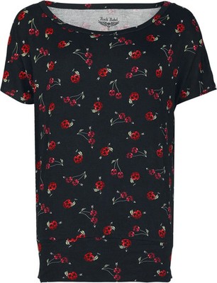 Rock Rebel by EMP Damen schwarzes T-Shirt mit Cherry Skull Alloverprint in