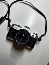 Vintage Canon AE-1 35mm SLR Film Camera with 50mm f/1.8 Lens Tested Works