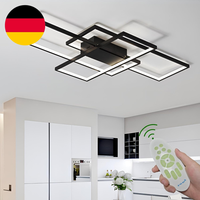 Deckenlampe Led Deckenleuchte 80CM 45W, 3000K–6500K Schwarz Deckenlampe Wohnzimm