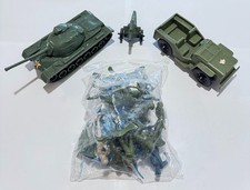 Vintage TIM-MEE MILITARY ARMY LOT - Soldiers, Tank, Jeep and Cannon