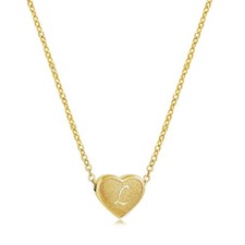 Initial Necklace for Women Letter Necklaces for Girls 18k Gold Plated Heart P...