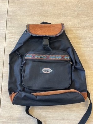 VTG Y2K Rugged Outback Black Backpack Tribal Front b1 bv