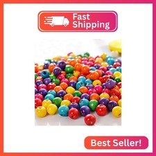 ToBeIT 600Pcs Assorted Color Wood Beads 10mm Round Colorful Wooden Bead Painted