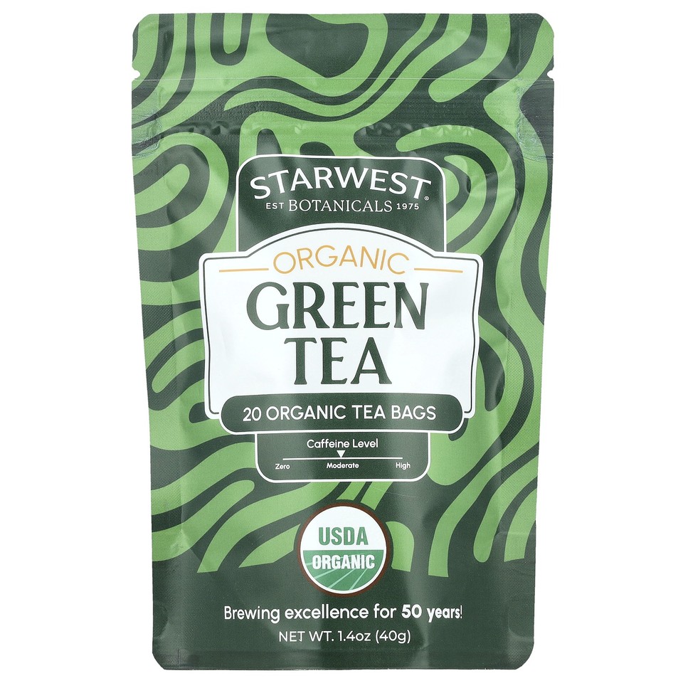 Organic Green Tea, 20 Tea Bags, 1.4 oz (40 g)