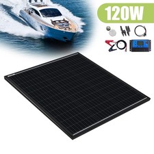 120W 12V Black Mono Solar Panel for Home Camper van Caravans Marine Boat RV